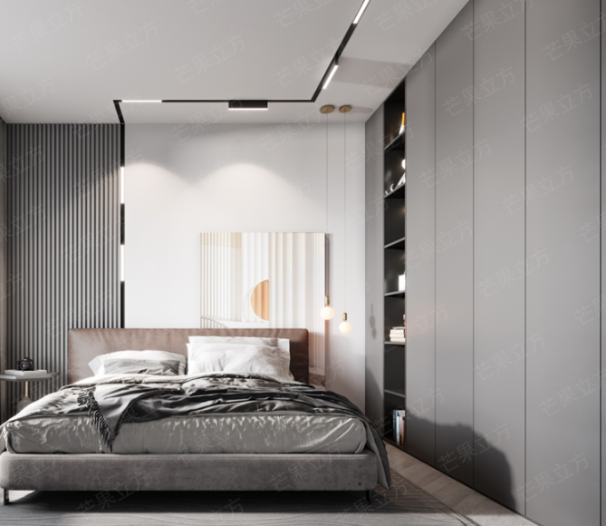 household bedroom Customized bedroom Furniture with high grade gray wardrobe hand painted wardrobe - copy