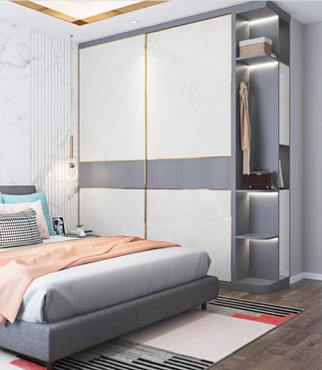 modern Master Bedroom Cabinet Fashionable Furniture Wardrobe Shoe Rack Storage