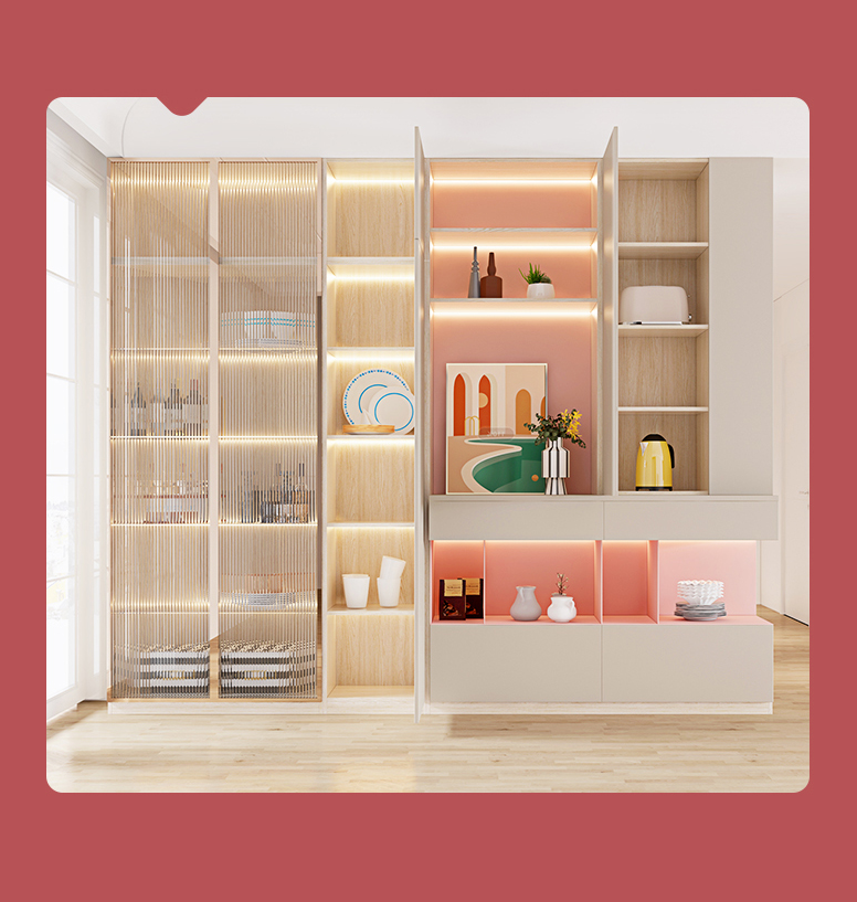 Customized restaurant cabinet in the dining room Furniture modern wall units for living room