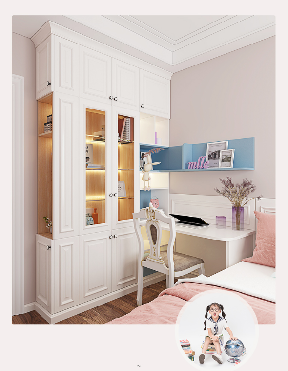 Chinese  Customization wardrobe kitchen of the children′s bedroom wardrobe boxes for moving with bar