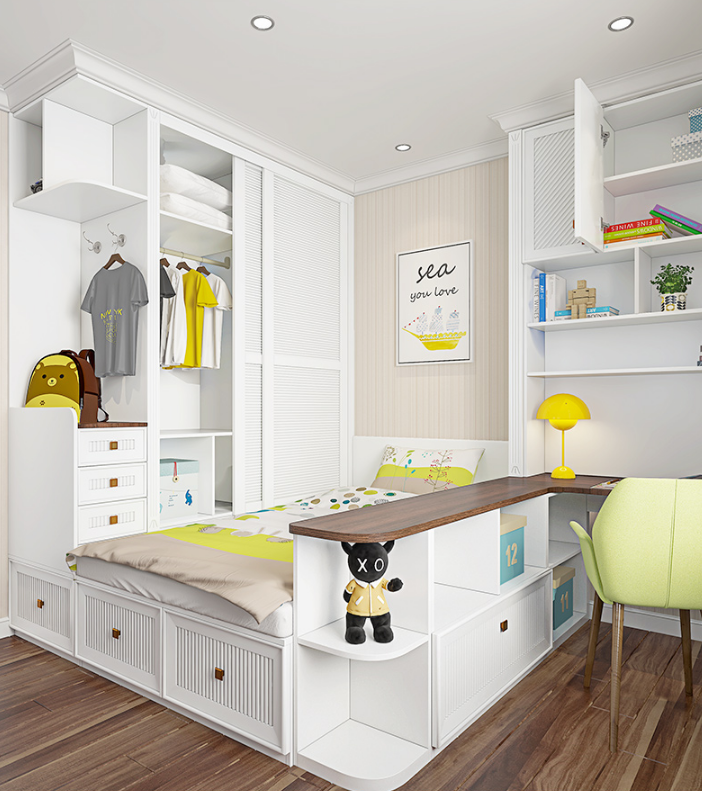 Chinese  Customization children′s bedroom wardrobe boxes for moving with bar