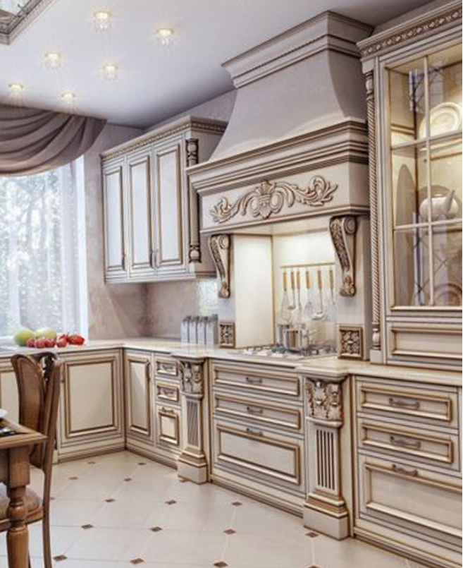Customized solid wood kitchen cupboard luxurious cabinet commercial kitchen dishwasher