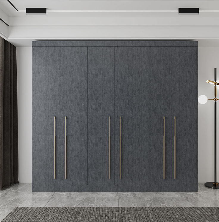  Furniture Grey cloth pattern solid wood wardrobe with 3d print