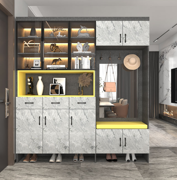 Living room Modern Shoe Cabinet Partition Cabinet at Home Entrance Freestanding Pantry Cabinet