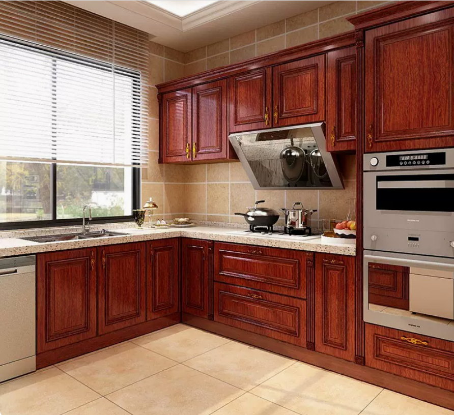Customized solid wood cabinet with the most beautiful advanced design kitchen cabinet of pakistan luxurious  - copy