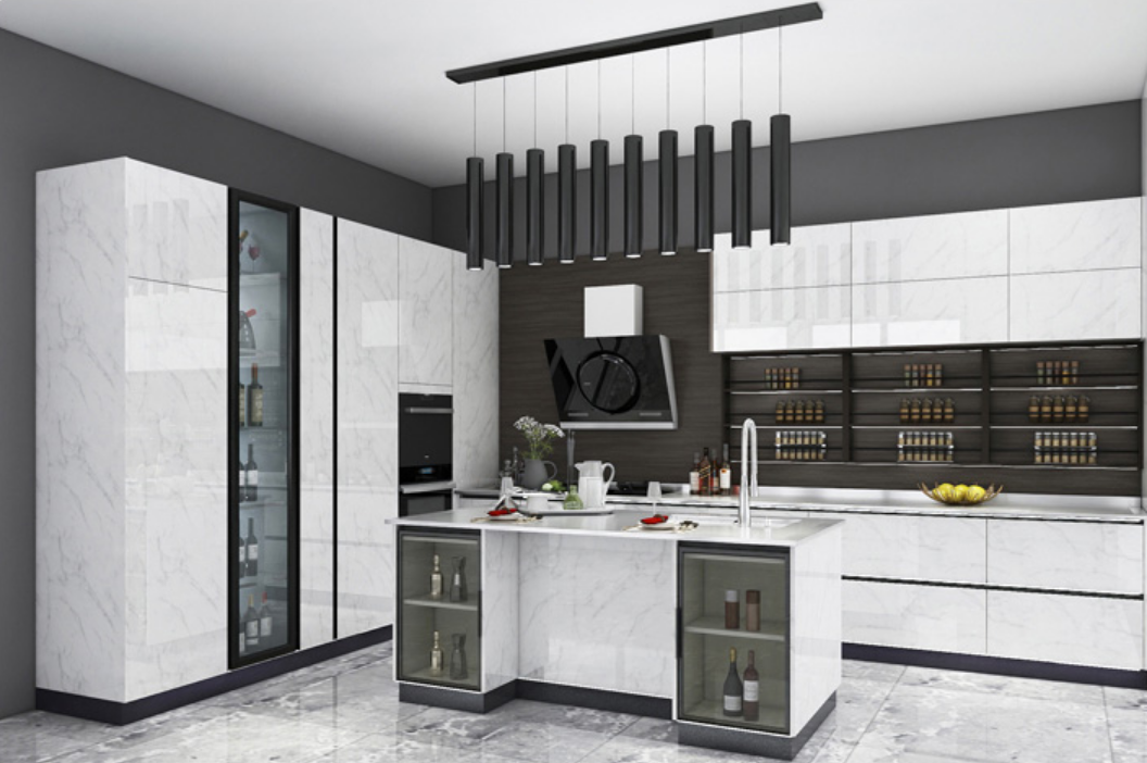 Customized kitchen high-end stainless steel cabinets for modern villas commercial kitchen sinks stainless steel home design kitchen products - copy