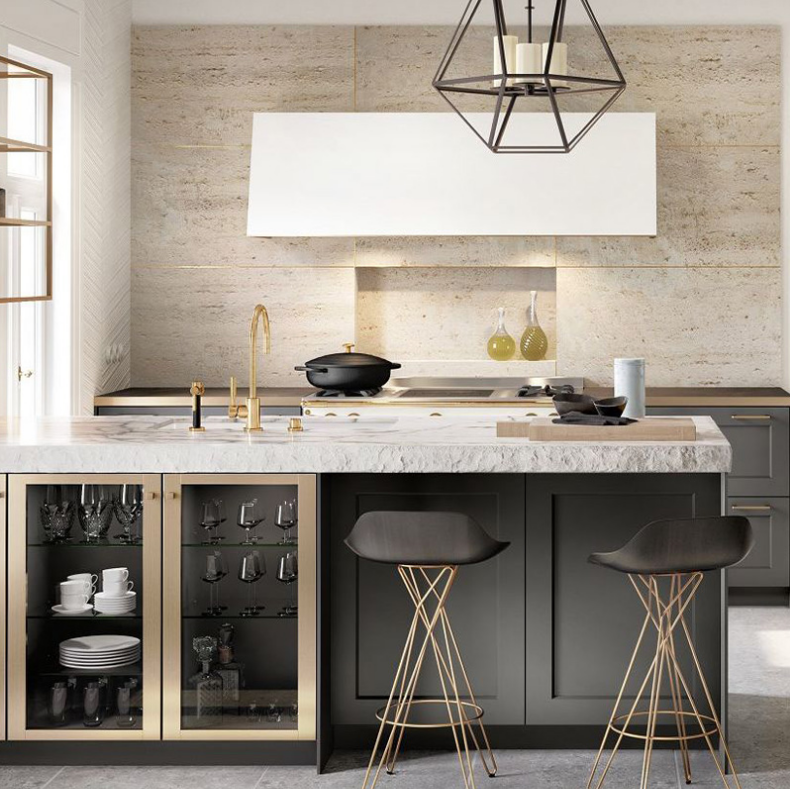 Good Plastic molding door panel kitchen cabinet customized for modern luxury kitchen cabinet making material